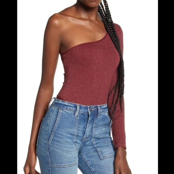 BDG Tops - NWT - One-Shoulder Long Sleeve Thong Bodysuit BDG
